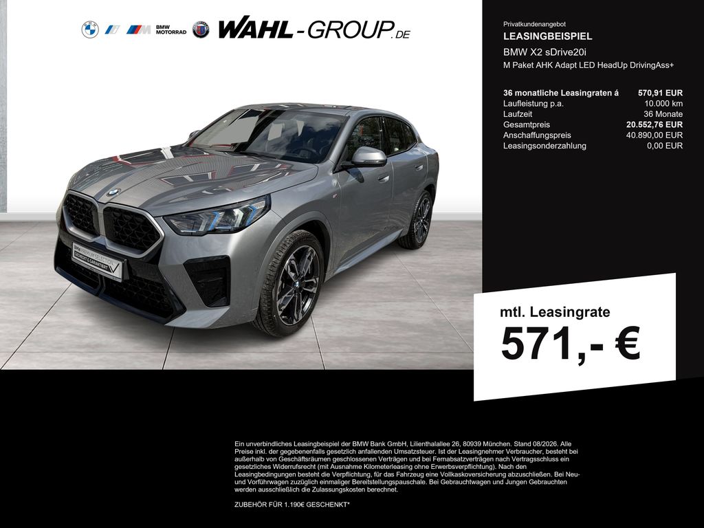 Bild des Angebotes BMW X2 sDrive20i M Paket AHK Adapt LED HeadUp Drivin