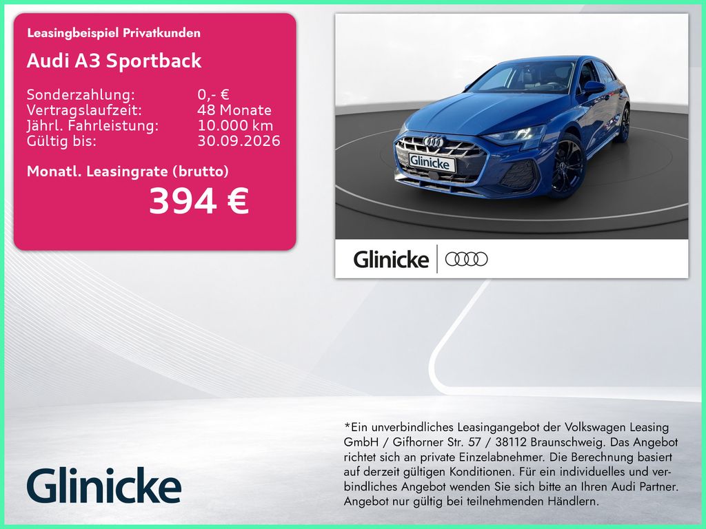 Bild des Angebotes Audi A3 Sportback 30 TFSI S-LINE+ACC+KAMERA+CARPLAY