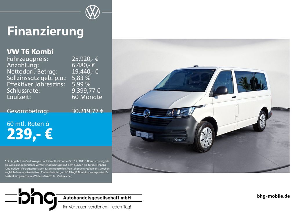 Bild des Angebotes Volkswagen T6 Kombi 2.0TDI 9Sitzer ACC Klima Navi connect K