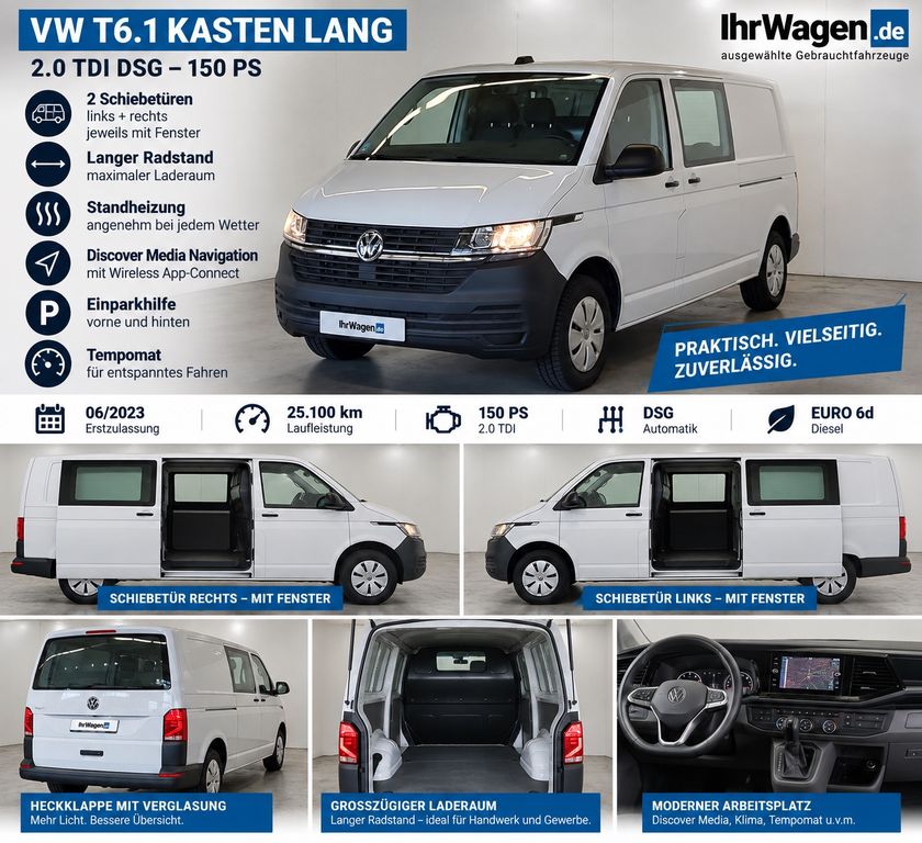 Bild des Angebotes Volkswagen T6.1 Transporter+LANG+1.Hd+DSG+Standhz+Sitzhz+