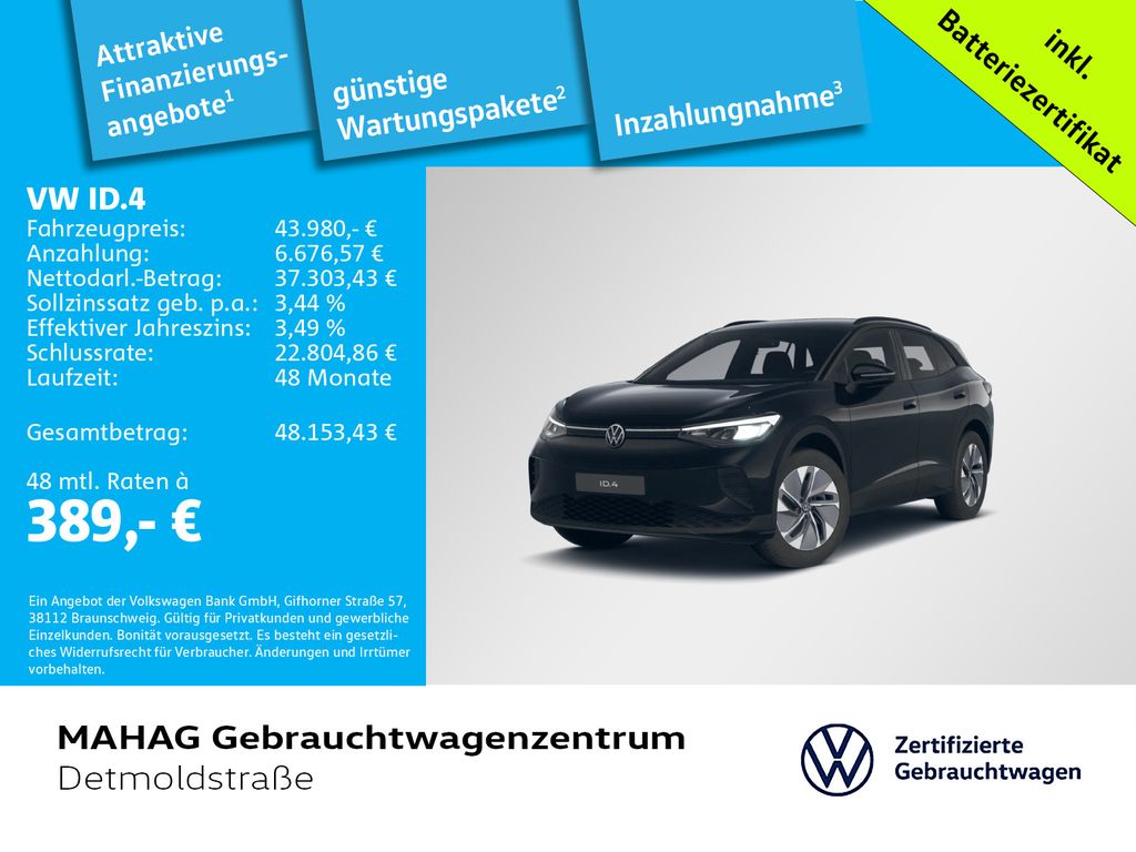 Bild des Angebotes Volkswagen ID.4 Pro 210 kW AHK WärmePu CCS Navi ParkAssist+