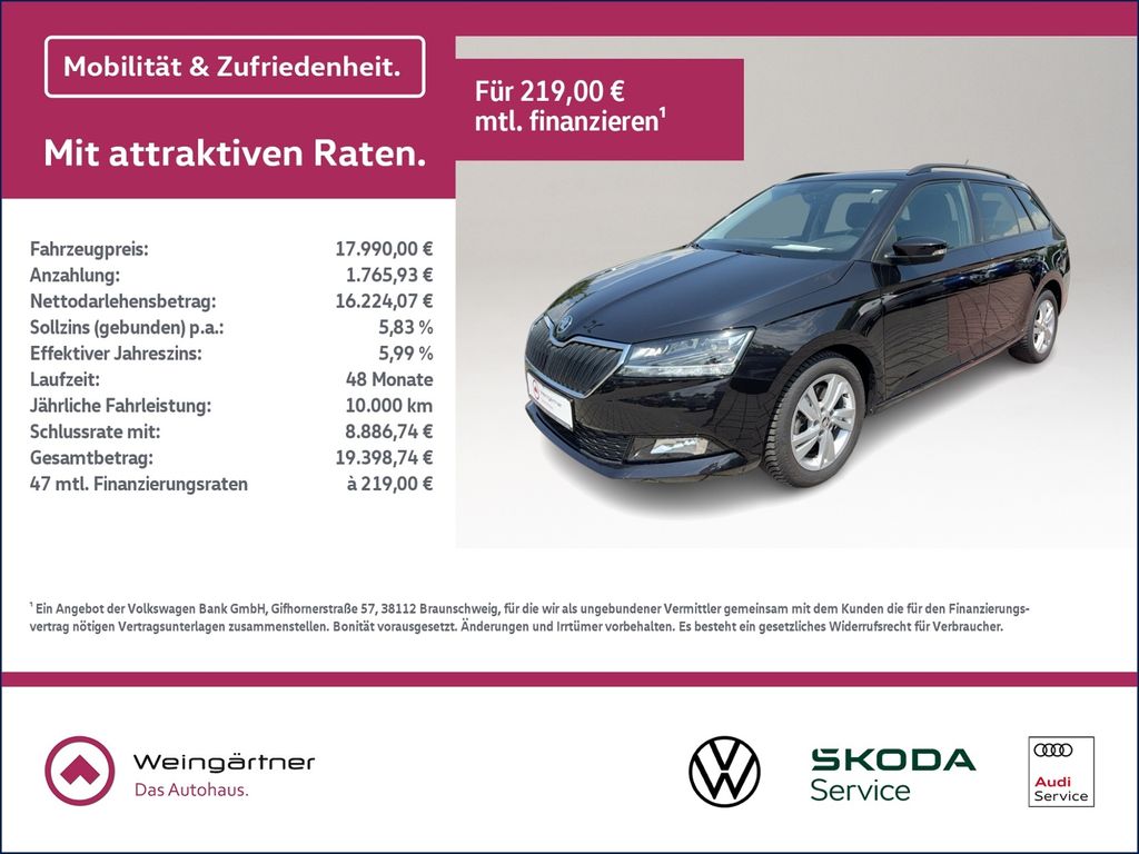 Bild des Angebotes Skoda Fabia Combi 1.0 TSI Clever Best of, Navi, LED, S