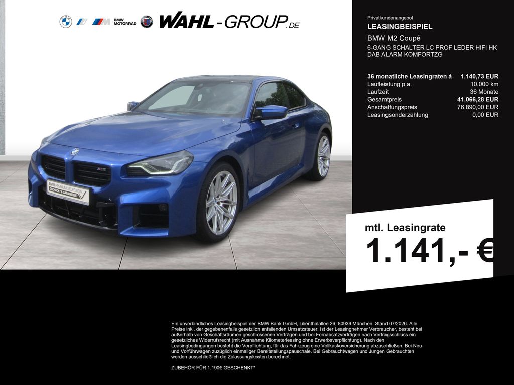 Bild des Angebotes BMW M2 Coupé 6-GANG SCHALTER LC PROF LEDER HIFI HK D
