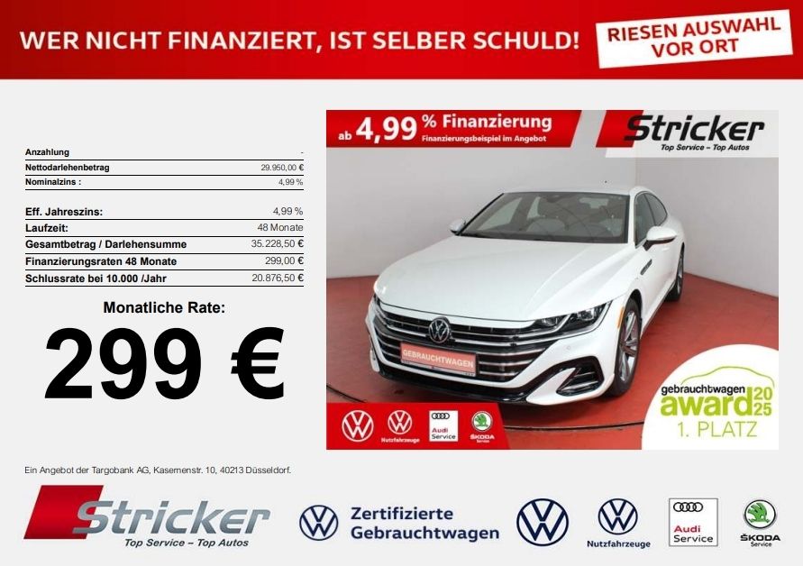 Volkswagen Arteon 2.0FSI DSG 299,-ohne Anzahlung IQ.Light T
