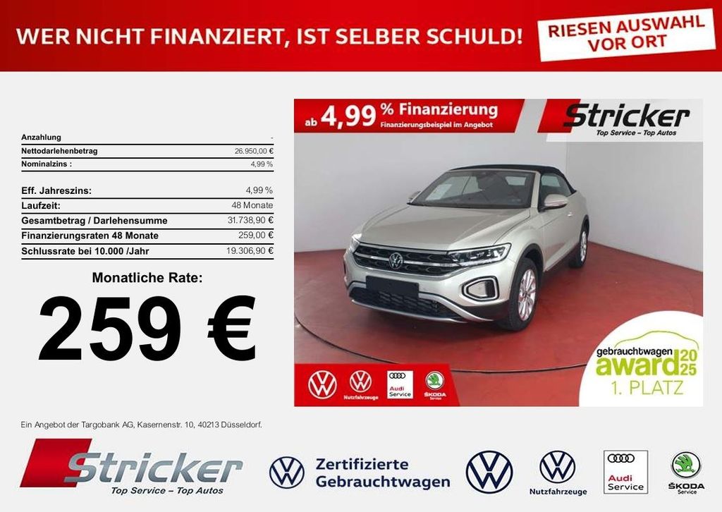Bild des Angebotes Volkswagen T-Roc Cabriolet Style 1.0TSI 259,- ohne Anzahlun