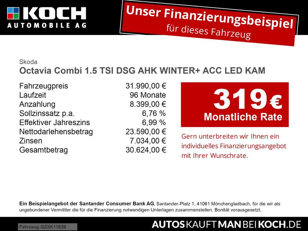 Bild des Angebotes Skoda Octavia Combi 1.5 TSI DSG AHK WINTER+ ACC LED