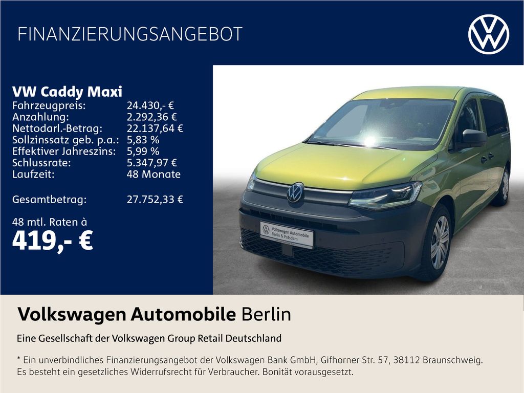Bild des Angebotes Volkswagen Caddy Maxi 2.0 TDI EcoProfi (EURO 6d)