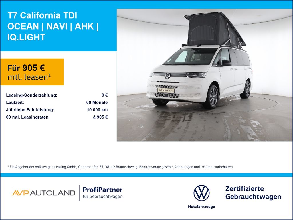 Bild des Angebotes Volkswagen T7 California TDI OCEAN | NAVI | AHK | IQ.LIGHT