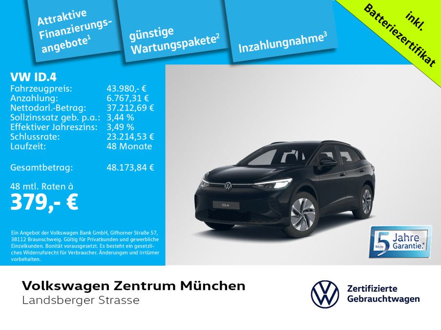 Bild des Angebotes Volkswagen ID.4 Pro 210kW/82kWh Wärmepumpe AHK ACC CCS Navi