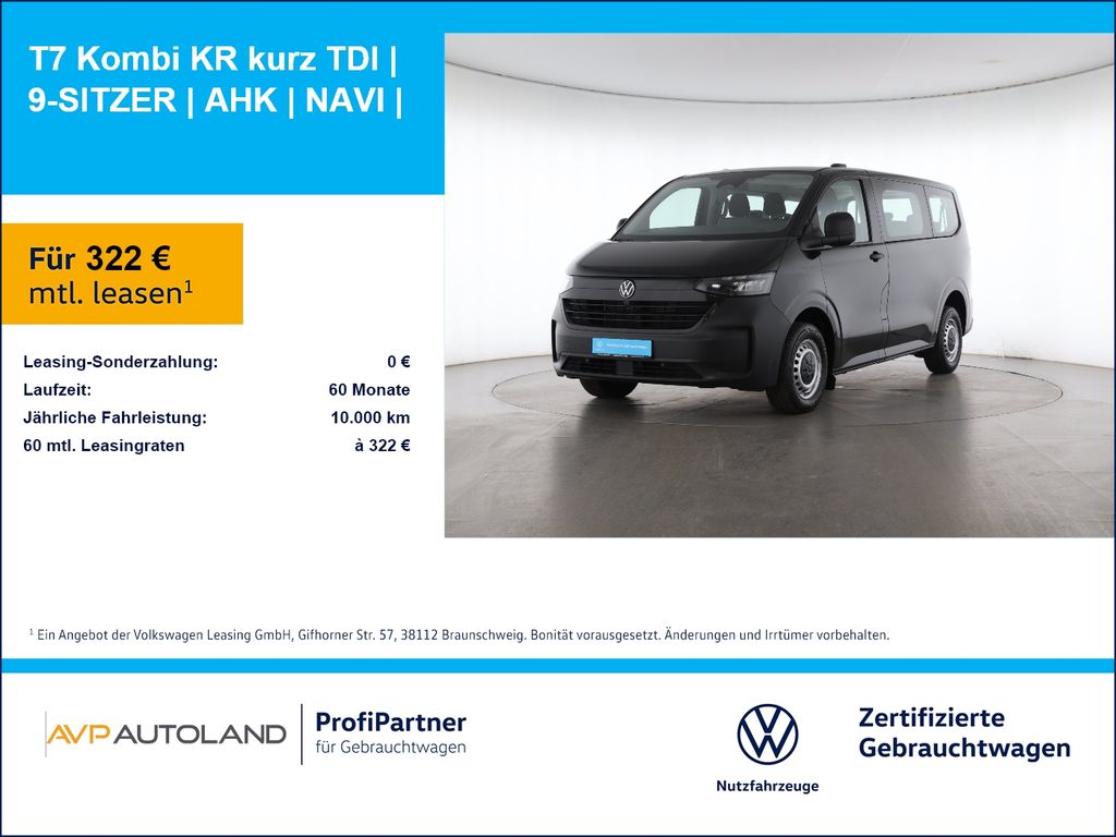 Bild des Angebotes Volkswagen T7 Kombi KR kurz TDI | 9-SITZER | AHK | NAVI |