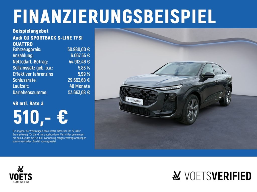 Bild des Angebotes Audi Q3 SPORTBACK S-LINE TFSI QUATTRO LED PLUS+NAVI