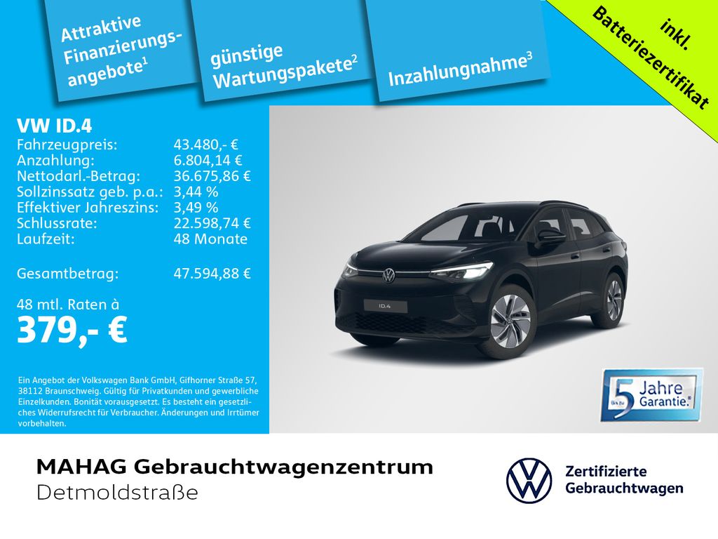 Bild des Angebotes Volkswagen ID.4 Pro 210 kW AHK WärmePu CCS LED Navi ParkAss