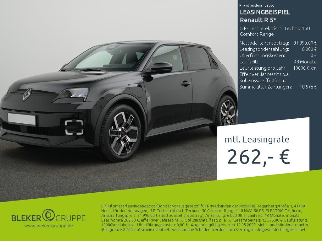 Bild des Angebotes Renault R 5 5 E-Tech elektrisch Techno 150 Comfort Rang