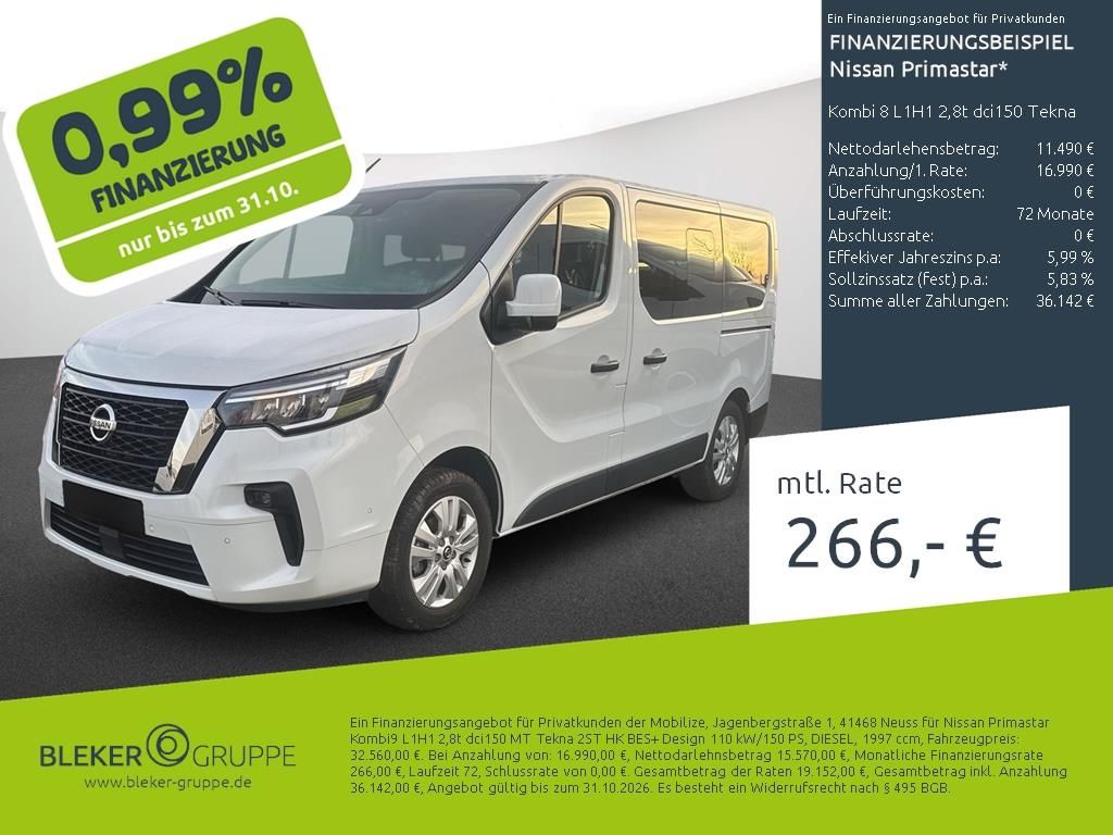 Bild des Angebotes Nissan Primastar Kombi 8 L1H1 2,8t dci150 Tekna