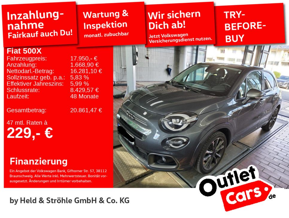 Bild des Angebotes Fiat 500X GSE 1.5 DCT KLIMA PDC TECH- & KOMFORT-PAKET