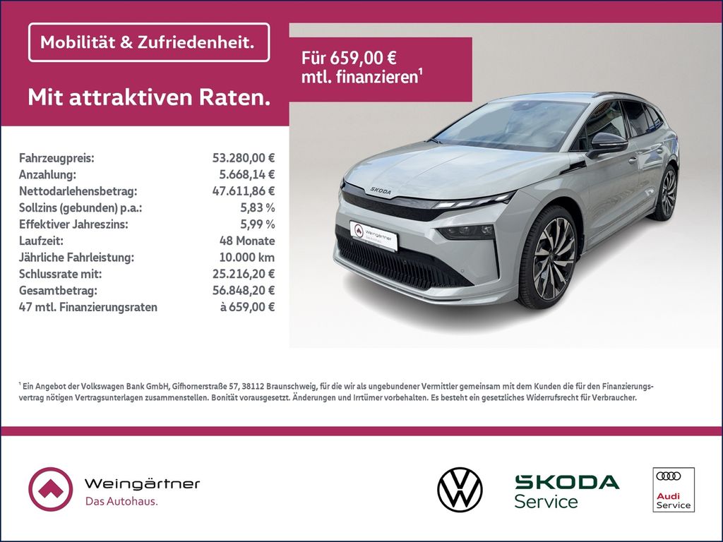 Bild des Angebotes Skoda Enyaq 85 Sportline, AHK, Wärmepumpe, 21" Alu Sup