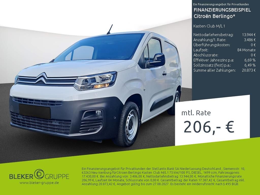 Bild des Angebotes Citroën Berlingo Kasten Club M/L1