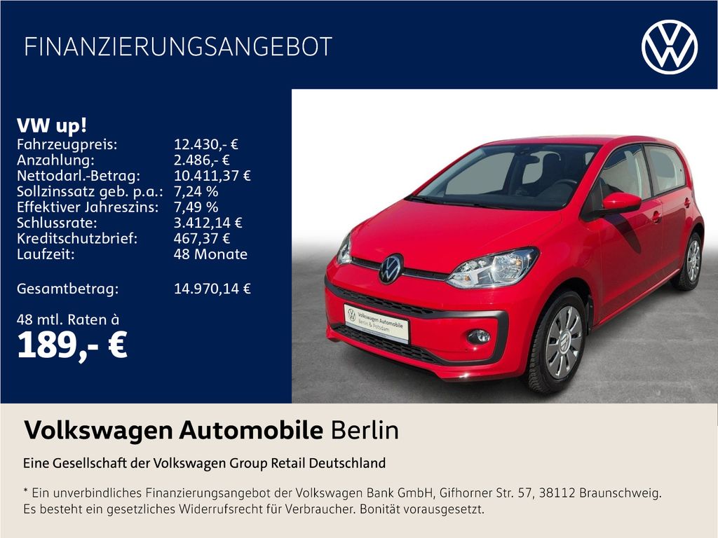 Bild des Angebotes Volkswagen up! 1.0