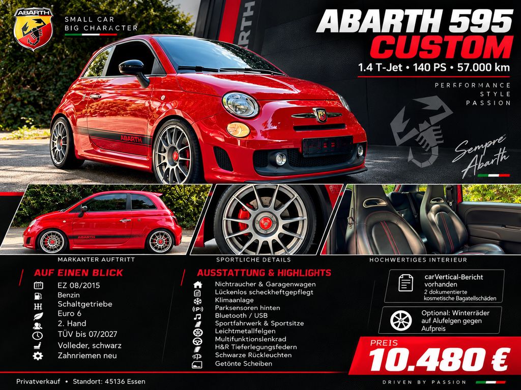 Bild des Angebotes Abarth 595 1.4 T-Jet 16V VOLLLEDER-57000KM-SCHECKHEFT