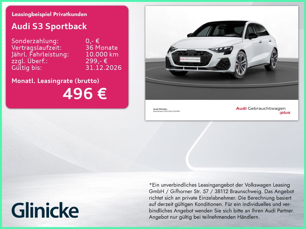 Bild des Angebotes Audi S3 Sportback 2.0 TFSI Pano LED LM 18" Navi RFK A