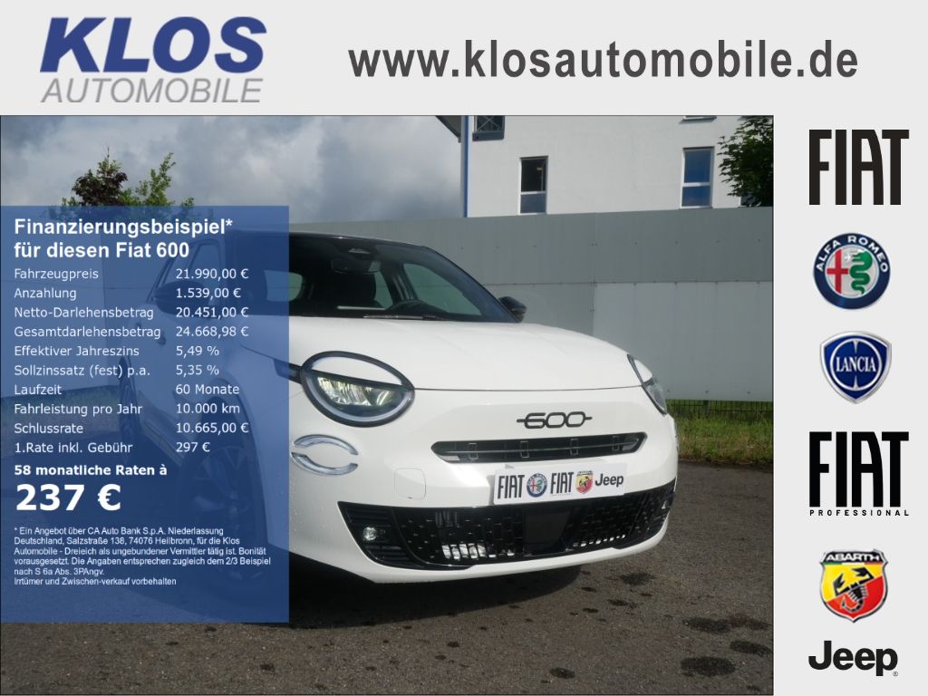 Bild des Angebotes Fiat 600 STREET 1.2 TURBO 100 PS MT6 APPLE CARPLAY SH