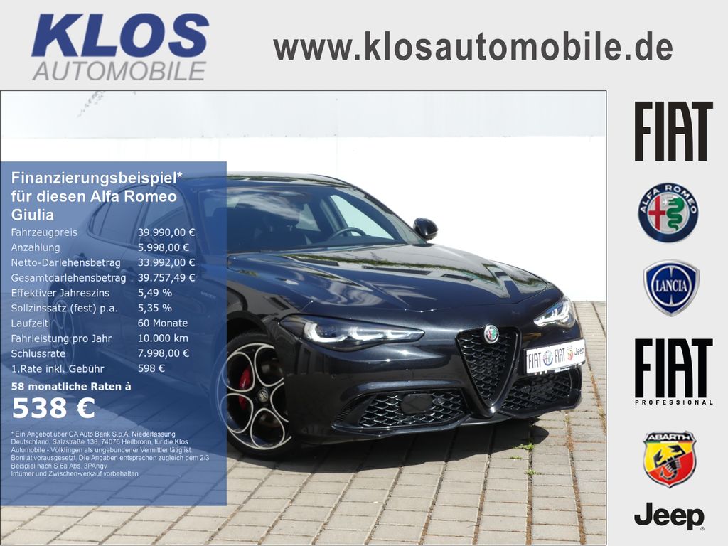 Bild des Angebotes Alfa Romeo Giulia VELOCE 2.0 TURBO 16V 280 PS AT TECHNOLOGI
