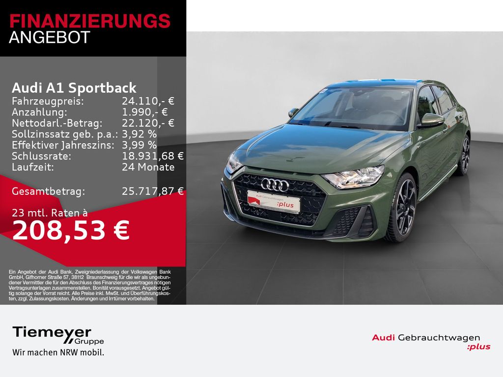 Bild des Angebotes Audi A1 Sportback 25 TFSI S LINE LM18 TEILLEDER SPORT