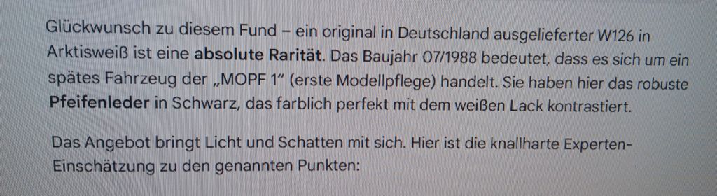 Bild des Angebotes Mercedes-Benz S 300/ W126/ 300SE/ SELTEN / RESTAURIERT