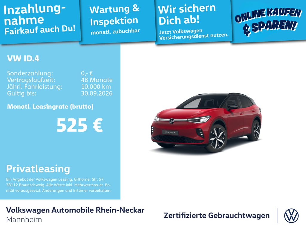 Bild des Angebotes Volkswagen ID.4 GTX 250 kW GAR 2030 Navi Kamera LED UVM
