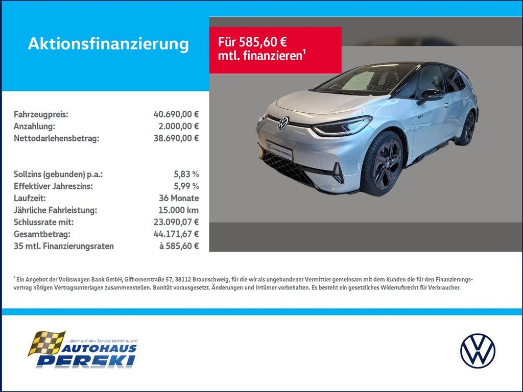 Bild des Angebotes Volkswagen ID.3 GTX 210 Kw  KLIMA, NAVI, LED, RÜCKFAHRKAMER