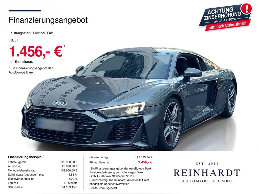 Audi R8 COUPE 5.2 V10 RWD PERFORMANCE RAUTE/KAMERA