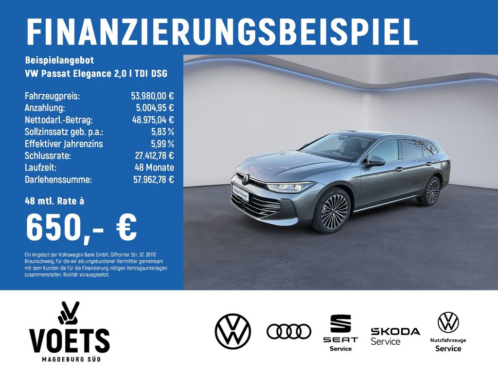 Bild des Angebotes Volkswagen Passat Elegance 2,0 l TDI DSG AHK+LED+NAV+KAMERA