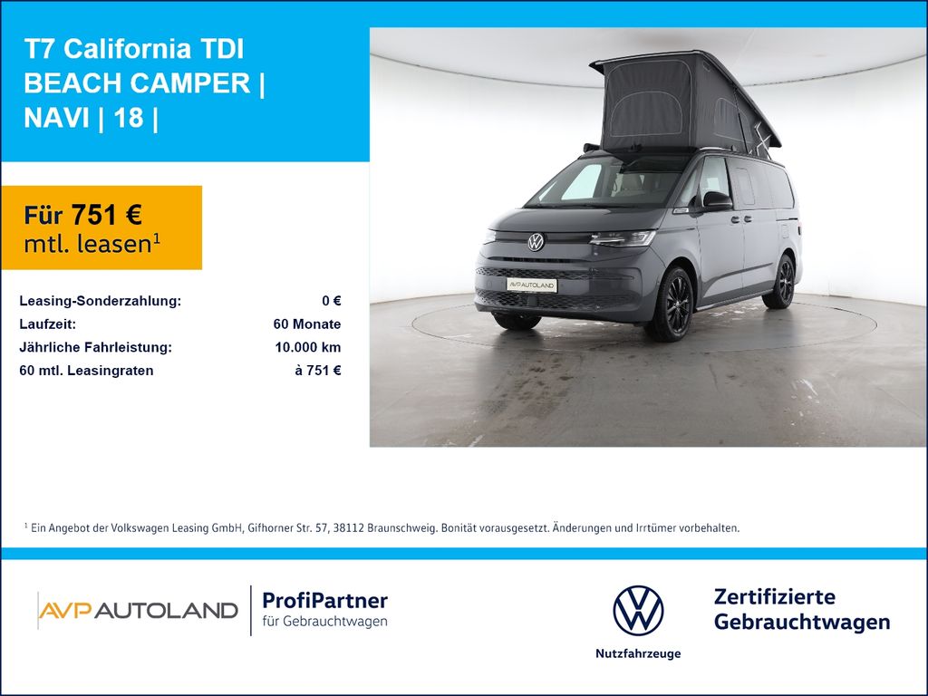 Bild des Angebotes Volkswagen T7 California TDI BEACH CAMPER | NAVI | 18 |