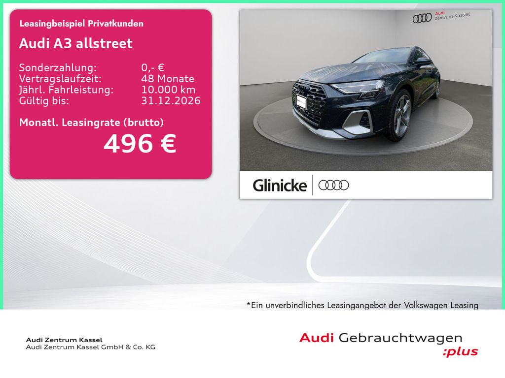 Bild des Angebotes Audi A3 allstreet TFSI LED AHK Rückfahrkamera SitzHZG