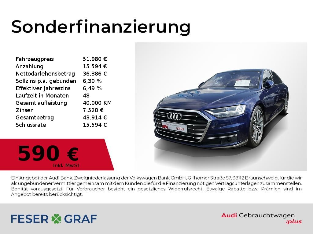 Bild des Angebotes Audi A8 50 TDI Pano,HUD,Leder,HDMatrix,Kamera,B&O,20"