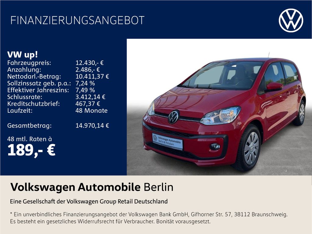 Bild des Angebotes Volkswagen up! 1.0