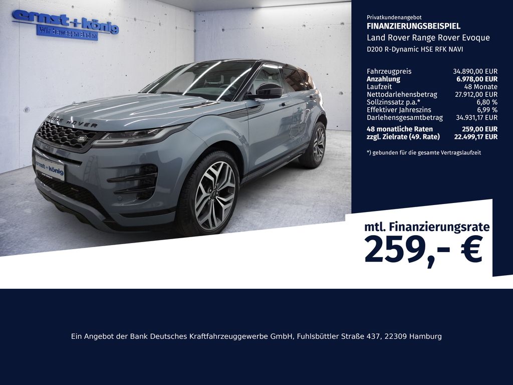 Bild des Angebotes Land Rover Range Rover Evoque D200 R-Dynamic HSE RFK NAVI