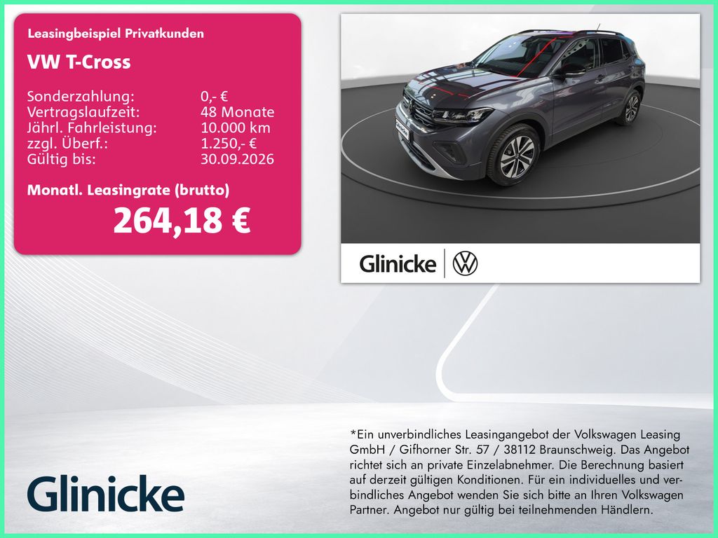 Bild des Angebotes Volkswagen T-Cross ENERGY 1.0 l TSI 85 kW (116 PS) 6-Gang