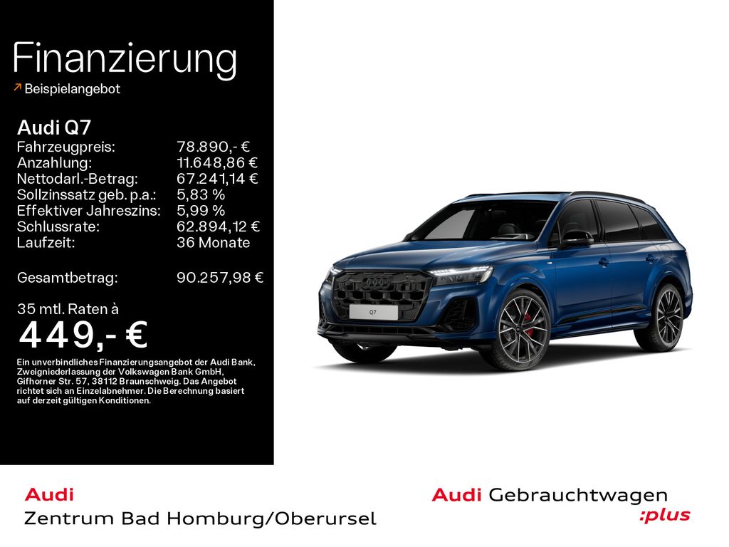 Bild des Angebotes Audi Q7 60 TFSIe qu 2x S line tip*Air*B&O*HUD*Pano*HD