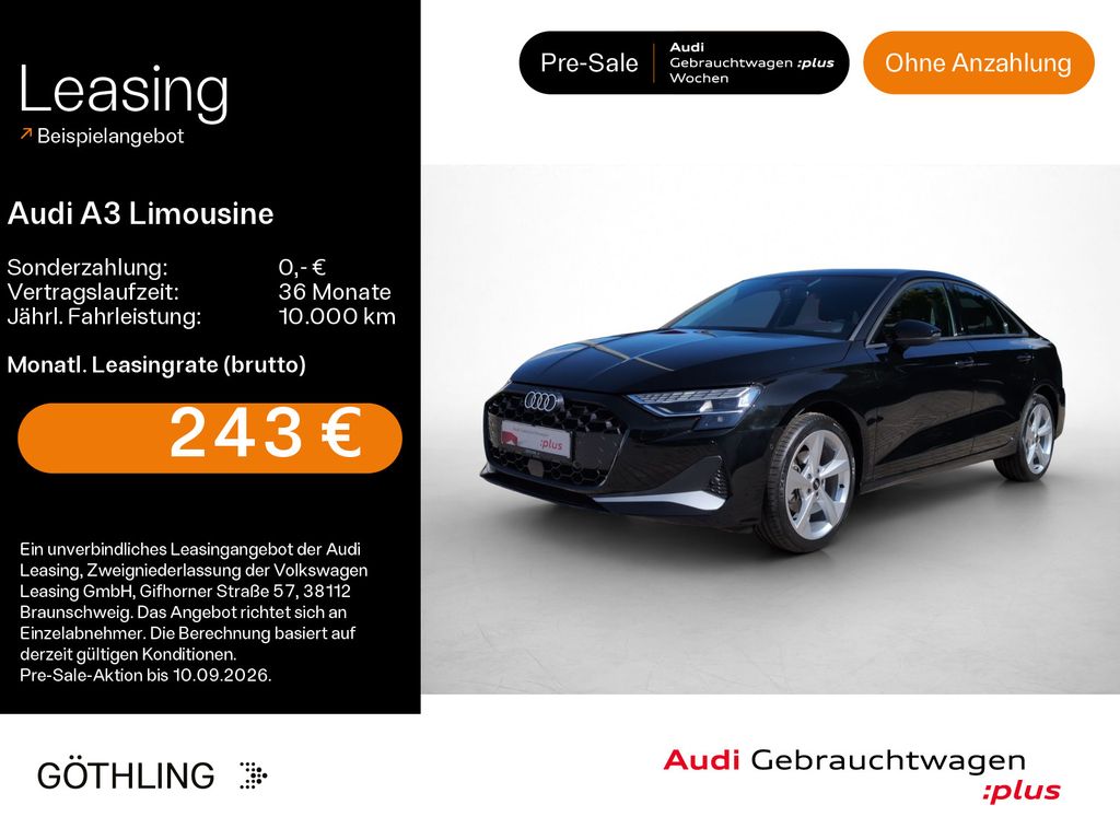 Bild des Angebotes Audi A3 Limousine 35 TFSI advanced S tro*LED*Virtual*