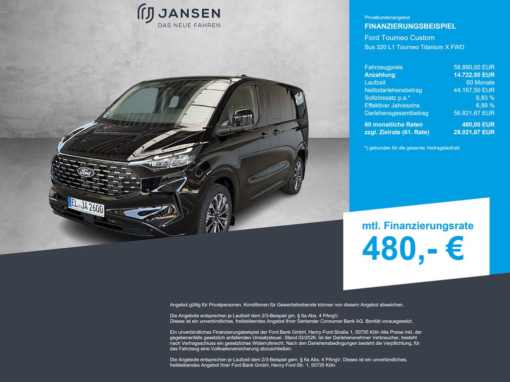 Bild des Angebotes Ford Tourneo Custom Bus 320 L1 Tourneo Titanium X FWD